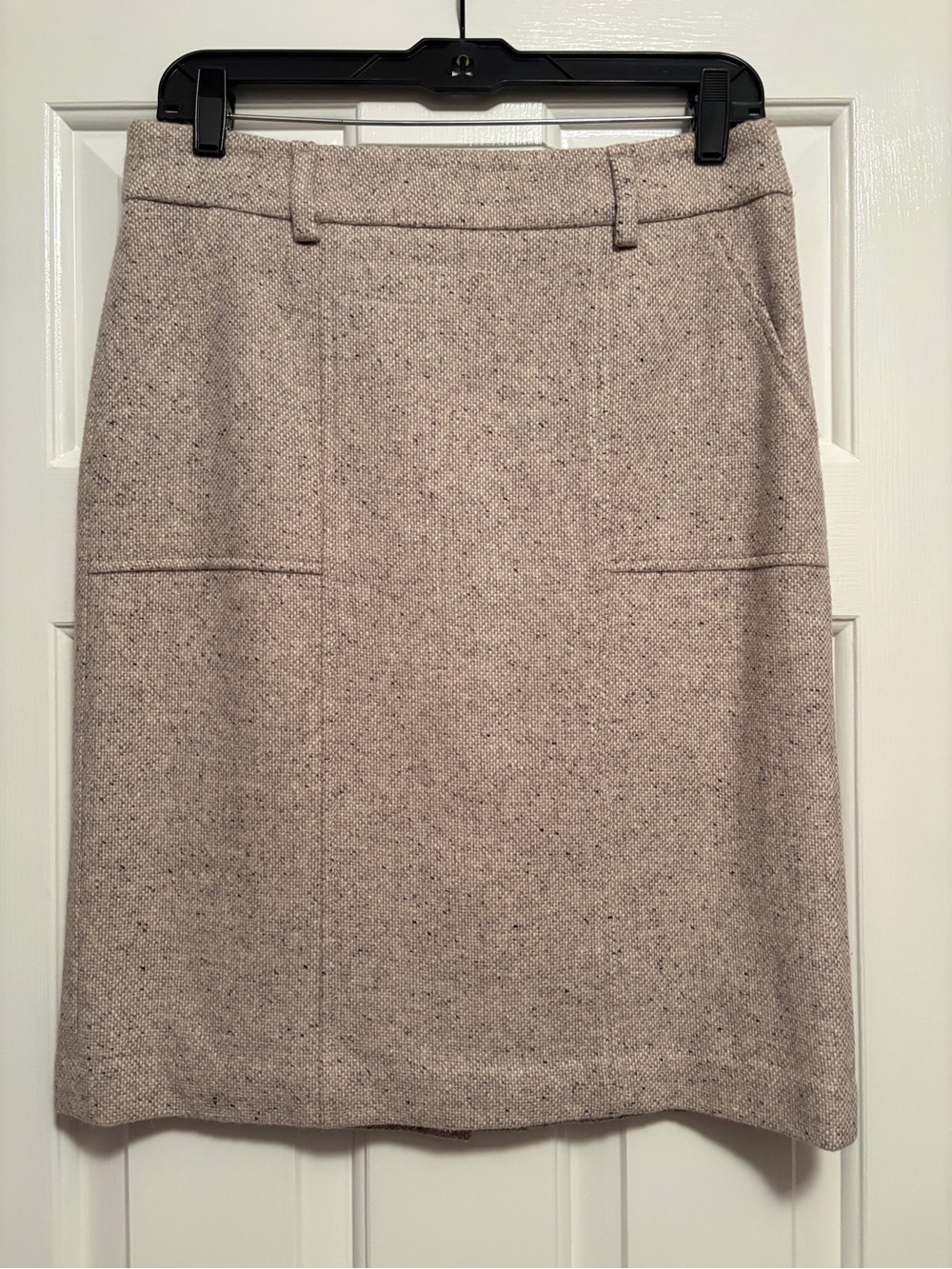 Ann Taylor size 6 Tweed A-Line Skirt in Light Beige
